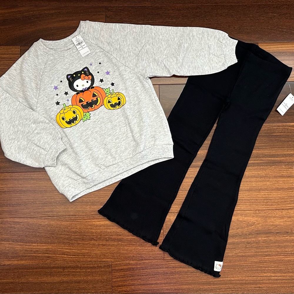 BNWT Hello Kitty Halloween 🎃 Sweatshirt with Black Flared Leggings